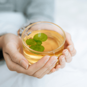 cosy cup of herbal tea as part of winter self care ritual